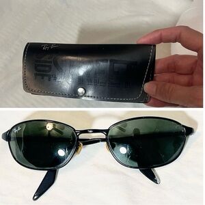 RAY-BAN HIGHSTREET RB 3023 W2963 SPORTS WRAP EYEGLASSES ITALY BLACK GREEN LENS